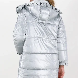 Calvin Klein Veste Matelassé Cocoon Oversized Silver Jacket En Argent comparez les prix 9