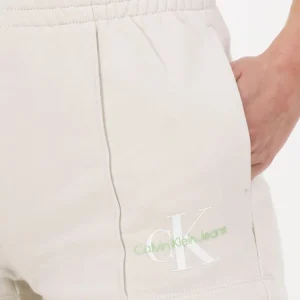 grossiste Calvin Klein Pantalon Court Monogram Logo Sweatshort Blanc 11