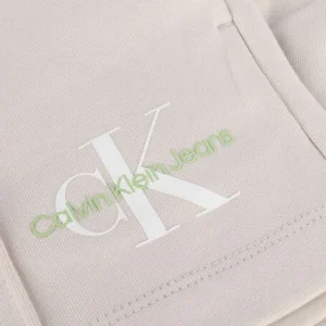 grossiste Calvin Klein Pantalon Court Monogram Logo Sweatshort Blanc 15