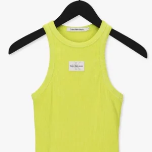 Calvin Klein Haut Acid Wash Rib Tank Top En Jaune Meilleur Prix Garanti 13