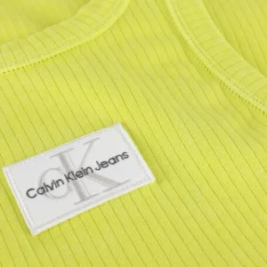 Calvin Klein Haut Acid Wash Rib Tank Top En Jaune Meilleur Prix Garanti 15