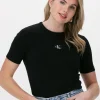 Calvin Klein T-shirt Badge Waffle Tee En Noir à prix très bas 17