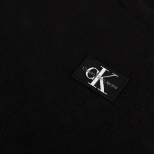 Calvin Klein T-shirt Badge Waffle Tee En Noir à prix très bas 15