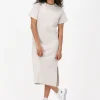 Calvin Klein Robe Midi Ck Rib Long T-shirt Dress Blanc boutique 19