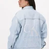 Calvin Klein Veste En Jean Dad Denim Jacket Bleu Clair Satisfait ou Remboursé 19