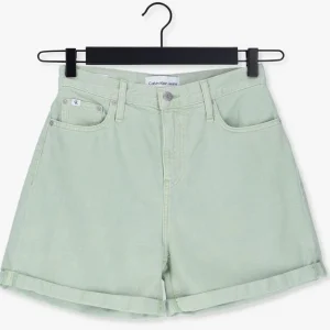 Calvin Klein Pantalon Court Mom Short Bleu Clair outlet soldes 13