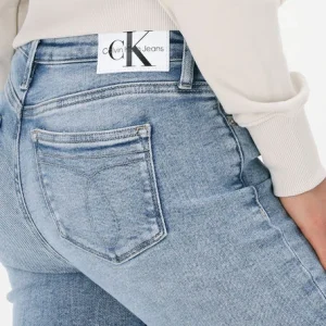 mode pas cher Calvin Klein Skinny Jeans Mid Rise Skinny Ankle Bleu Clair 11