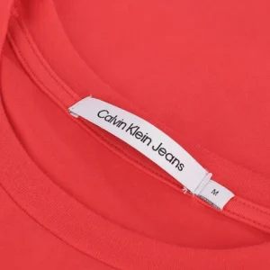 Calvin Klein T-shirt Stacked Logo Tight Tee En Rouge pas cher en ligne 15