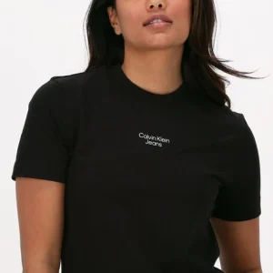 aux meilleurs prix Calvin Klein Robe Midi Stacked Logo T-shirt Dress En Noir 11