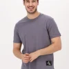 Calvin Klein T-shirt Badge Turn Up Sleeve En Gris à prix d'occasion 19