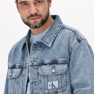 Retour Facile et Gratuit Calvin Klein Veste En Jean Regular Denim Jacket Bleu Clair 11