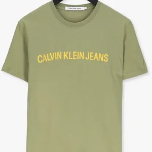 Calvin Klein T-shirt Institutional Logo Slim Ss Tee En Vert Nouvelle tendance 13