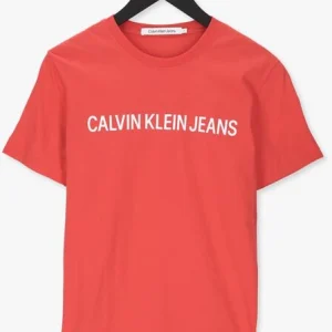 prix pas cher Calvin Klein T-shirt Institutional Logo Slim Ss Tee En Orange 13