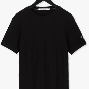 Calvin Klein T-shirt Monogram Badge Waffle Ss Tee En Noir en ligne officielle 13