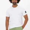 soldes Calvin Klein T-shirt Monogram Badge Waffle Ss Tee En Blanc 17