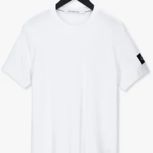 soldes Calvin Klein T-shirt Monogram Badge Waffle Ss Tee En Blanc 13