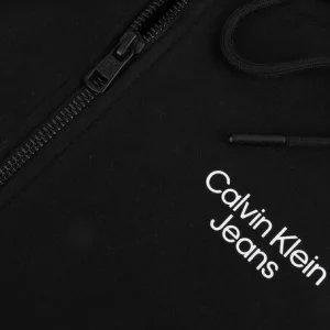 Calvin Klein Gilet Stacked Logo Zip-through En Noir site officiel 15