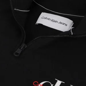 beauté Calvin Klein Chandail Monogram Logo Quarter Zip Hwk En Noir 15