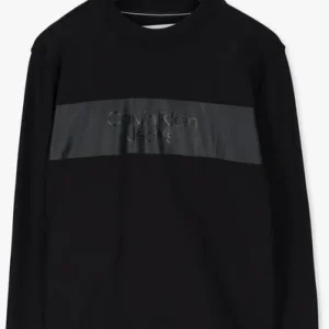 Nouvelle tendance Calvin Klein Chandail Blocking Institutional Crew Neck En Noir 13