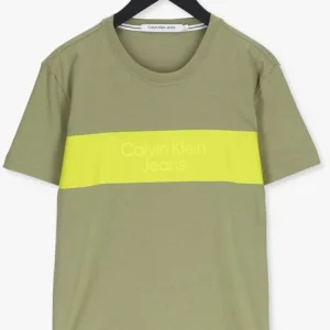 Calvin Klein T-shirt Blocking Institutional Tee Olive grande qualité 13