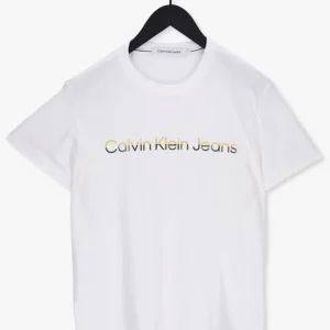 prix pas cher Calvin Klein T-shirt Mixed Institutional Tee En Blanc 13