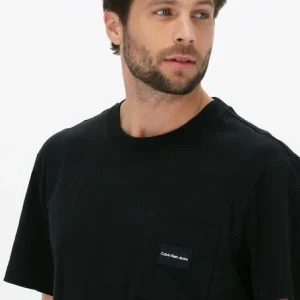 grand choix Calvin Klein T-shirt Mix Media Mesh Pocket Tee En Noir 11