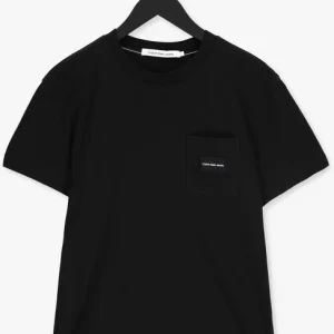 grand choix Calvin Klein T-shirt Mix Media Mesh Pocket Tee En Noir 13