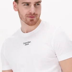 Calvin Klein T-shirt Stacked Logo Tee En Blanc Boutique 11