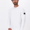 Calvin Klein Pull Slub Texture Sweater En Blanc vente pas cher en ligne 19