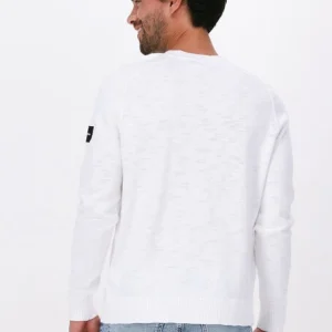 Calvin Klein Pull Slub Texture Sweater En Blanc vente pas cher en ligne 9