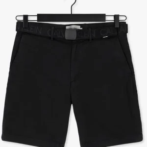 Calvin Klein Pantalon Courte Garment Dye Belted Shorts En Noir achat pas cher 13