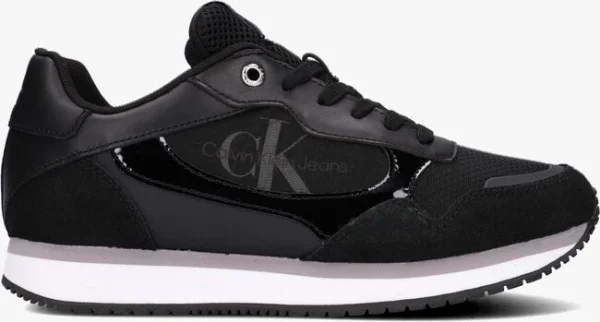 Calvin Klein Retro Runner 4 Baskets Basses En Noir Nouveau 1