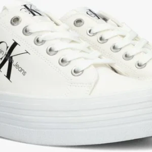 Calvin Klein Vulcanized Flatform Laceup Baskets Basses En Blanc magasin en ligne france 10