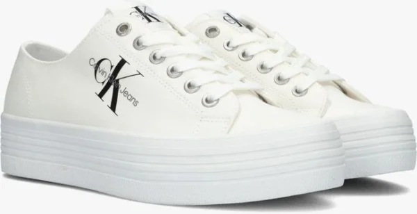 Calvin Klein Vulcanized Flatform Laceup Baskets Basses En Blanc magasin en ligne france 3