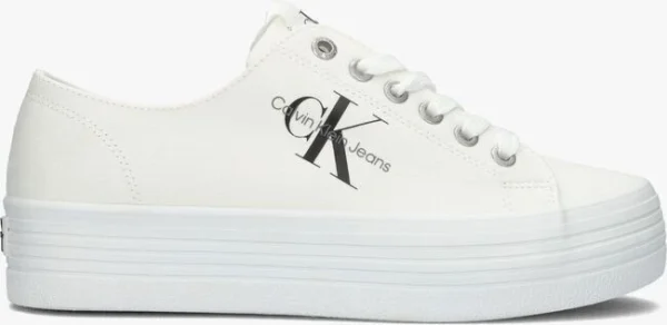 Calvin Klein Vulcanized Flatform Laceup Baskets Basses En Blanc magasin en ligne france 1