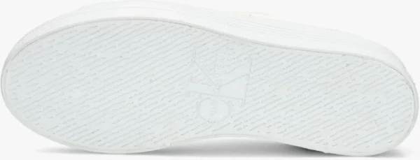 Calvin Klein Vulcanized Flatform Laceup Baskets Basses En Blanc magasin en ligne france 5