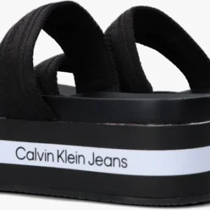 excellent qulity Calvin Klein Flatform Sandal Twostraps Tongs En Noir 12