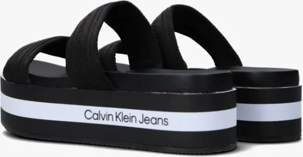 excellent qulity Calvin Klein Flatform Sandal Twostraps Tongs En Noir 4