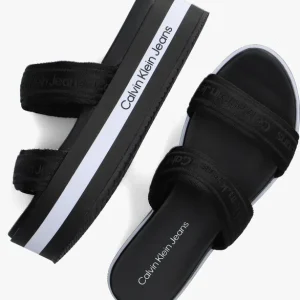 excellent qulity Calvin Klein Flatform Sandal Twostraps Tongs En Noir 16