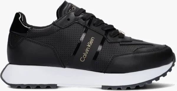 pas cher en vente Calvin Klein Skived Runner Baskets Basses En Noir 1