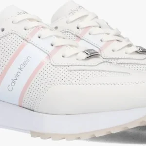 Livraison gratuite Calvin Klein Skived Runner Baskets Basses En Blanc 10