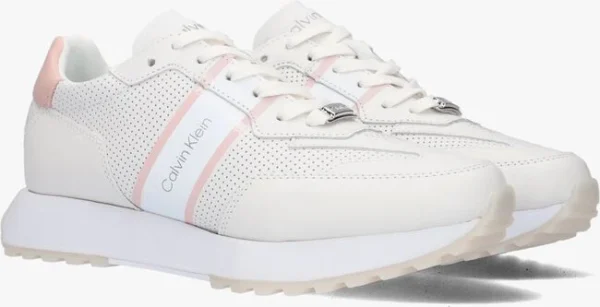 Livraison gratuite Calvin Klein Skived Runner Baskets Basses En Blanc 3