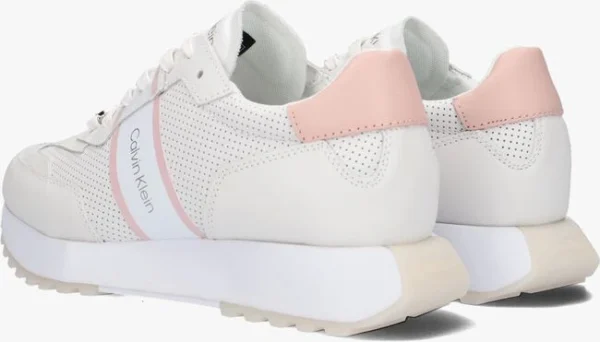 Livraison gratuite Calvin Klein Skived Runner Baskets Basses En Blanc 4