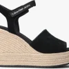 Calvin Klein Wedge Sandal Ankle Clip Sandales En Noir Top ventes 17