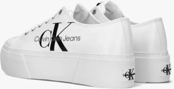 Calvin Klein Flatform Vulcanized Extra 1 Baskets Basses En Blanc grande qualité 4