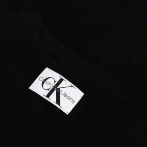 Calvin Klein Mini Robe Badge Knitted Sleeves Dress En Noir outlet soldes 15