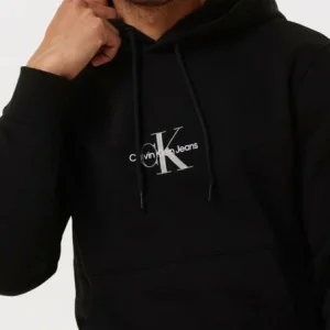 magasin france Calvin Klein Chandail Monogram Logo Hoodie En Noir 11