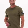 Acheter Calvin Klein T-shirt Monogram Badge Waffle Ss Tee Olive 17