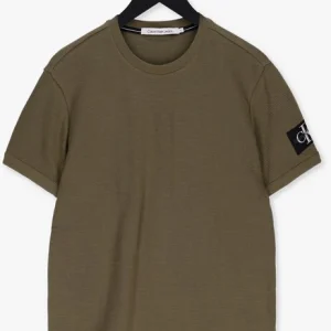 Acheter Calvin Klein T-shirt Monogram Badge Waffle Ss Tee Olive 13