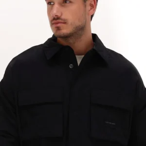 Calvin Klein Surchemise Fleece Lined Cargo Overshirt En Noir prix abordable 11